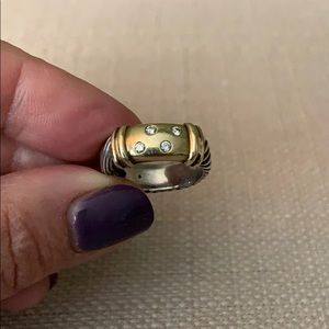 David Yurman Ring Silver/Gold with Diamonds
